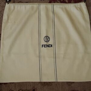 Fendi dust bag beige with drawstring closure Vintage dustbag storage bag travel